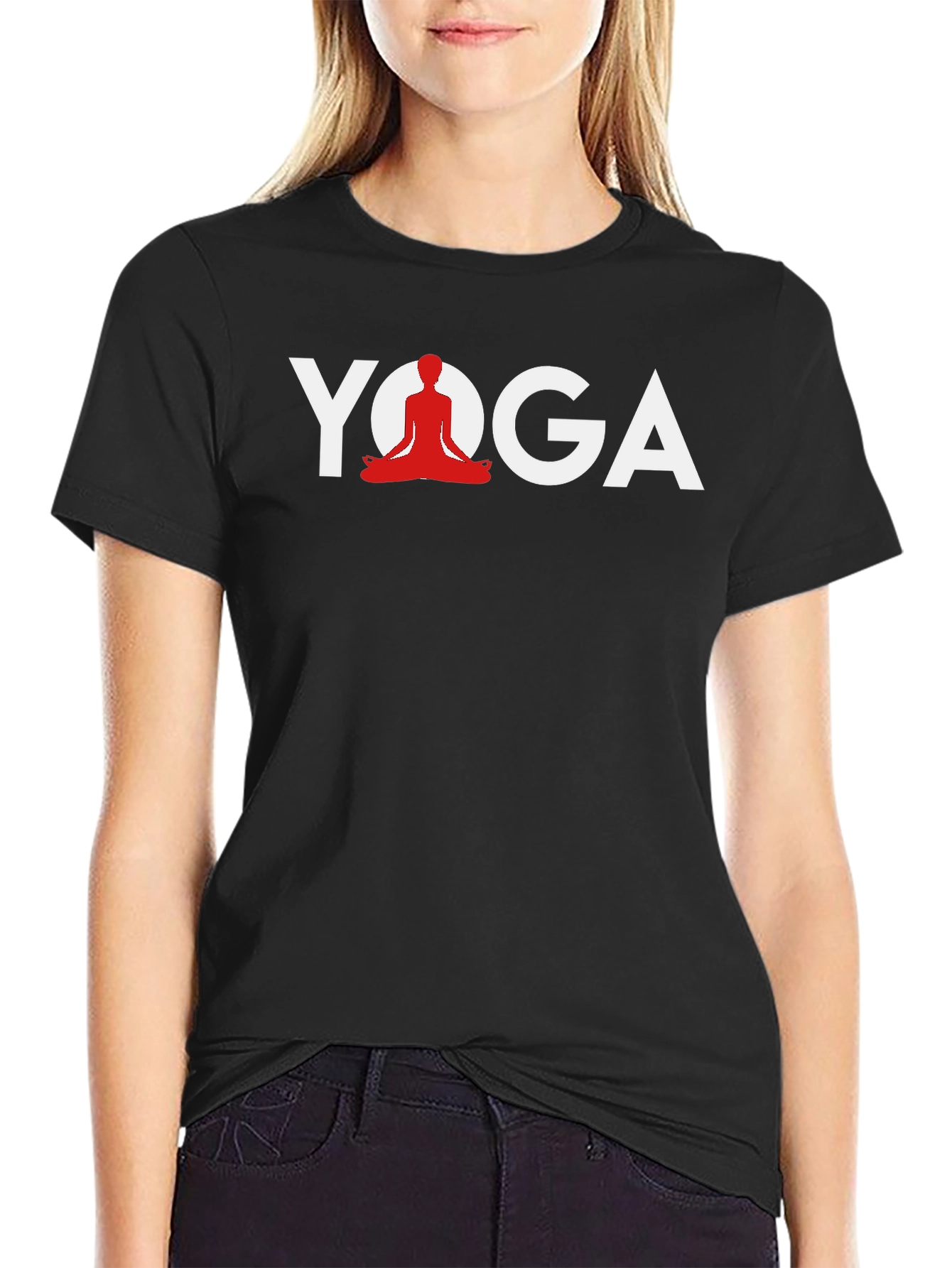 Yoga Graphic Tee - Meditating Silhouette Design