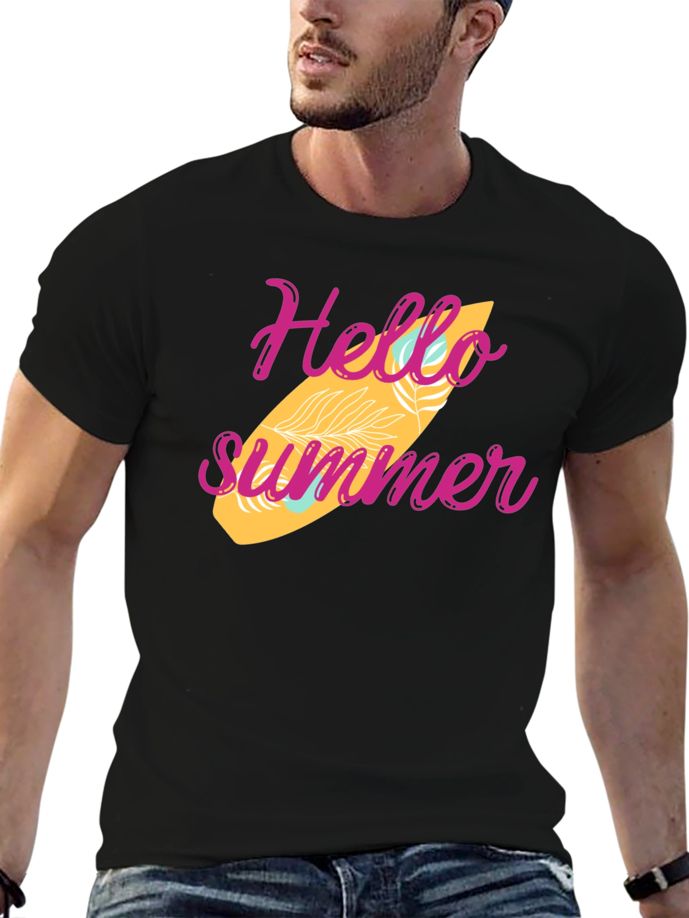 Hello Summer Surfboard Graphic Tee