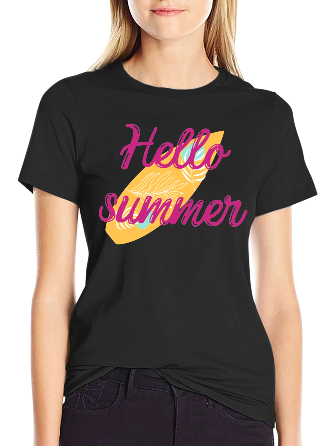 Hello Summer Surfboard Graphic Tee
