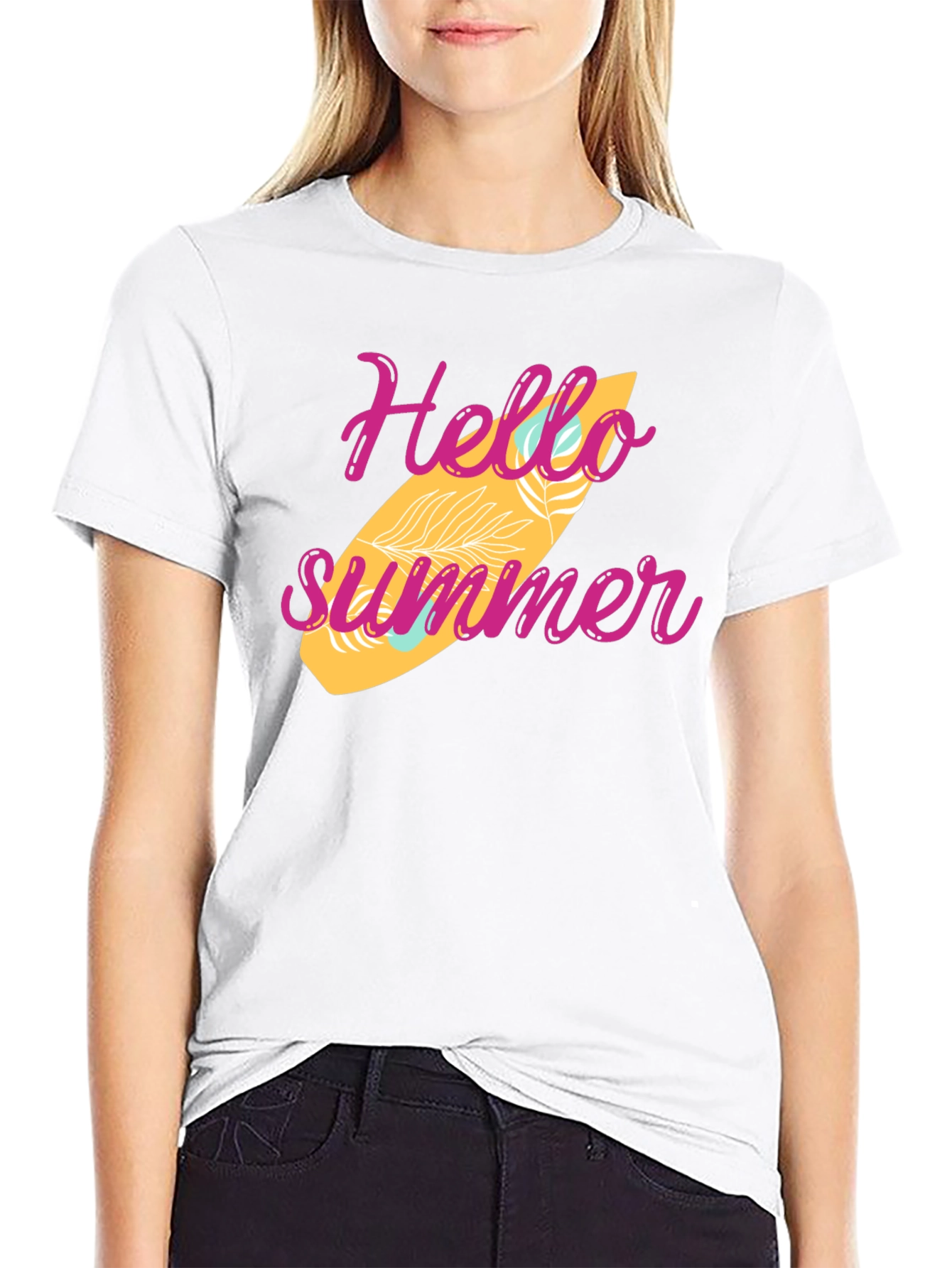 Hello Summer Surfboard Graphic Tee