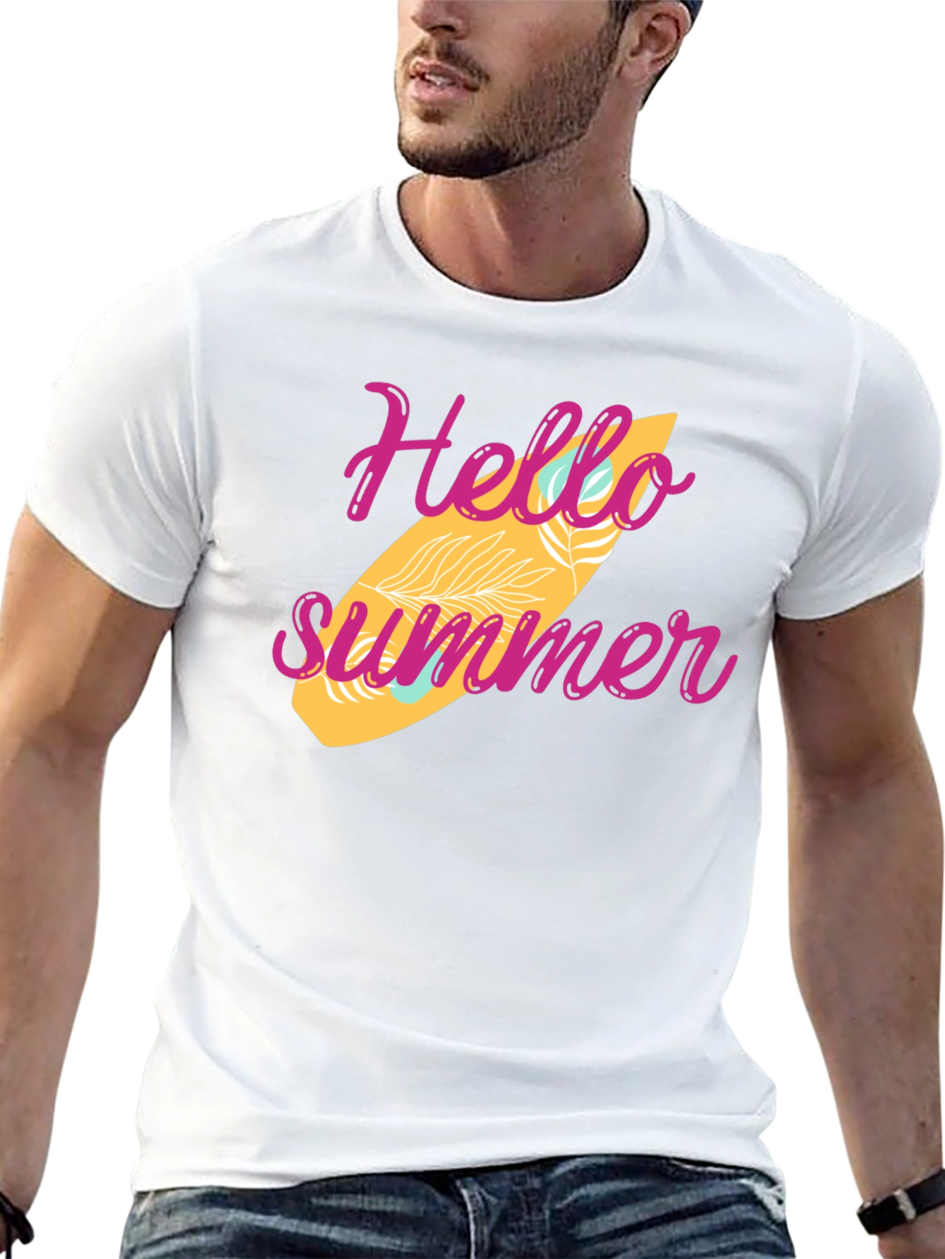 Hello Summer Surfboard Graphic Tee