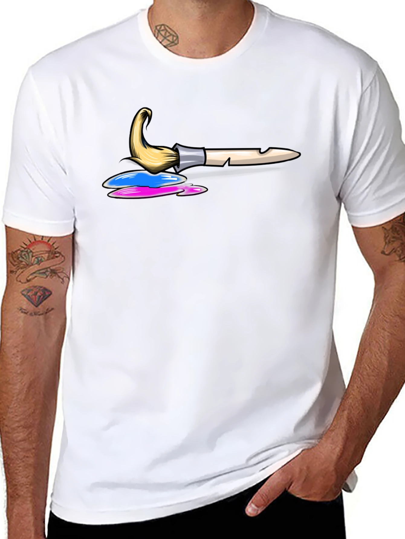 Paint Brush Graphic Tee - Artist T-Shirt