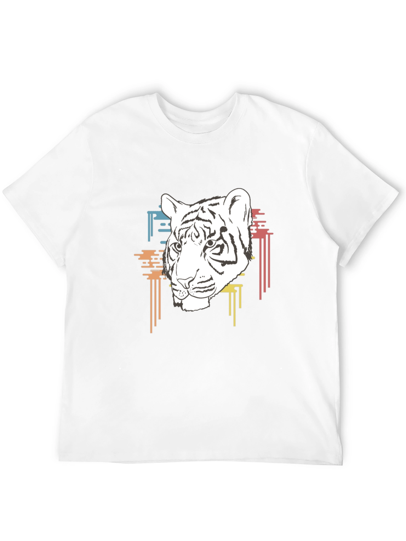 Cool Black T-Shirt with White Tiger Graphic