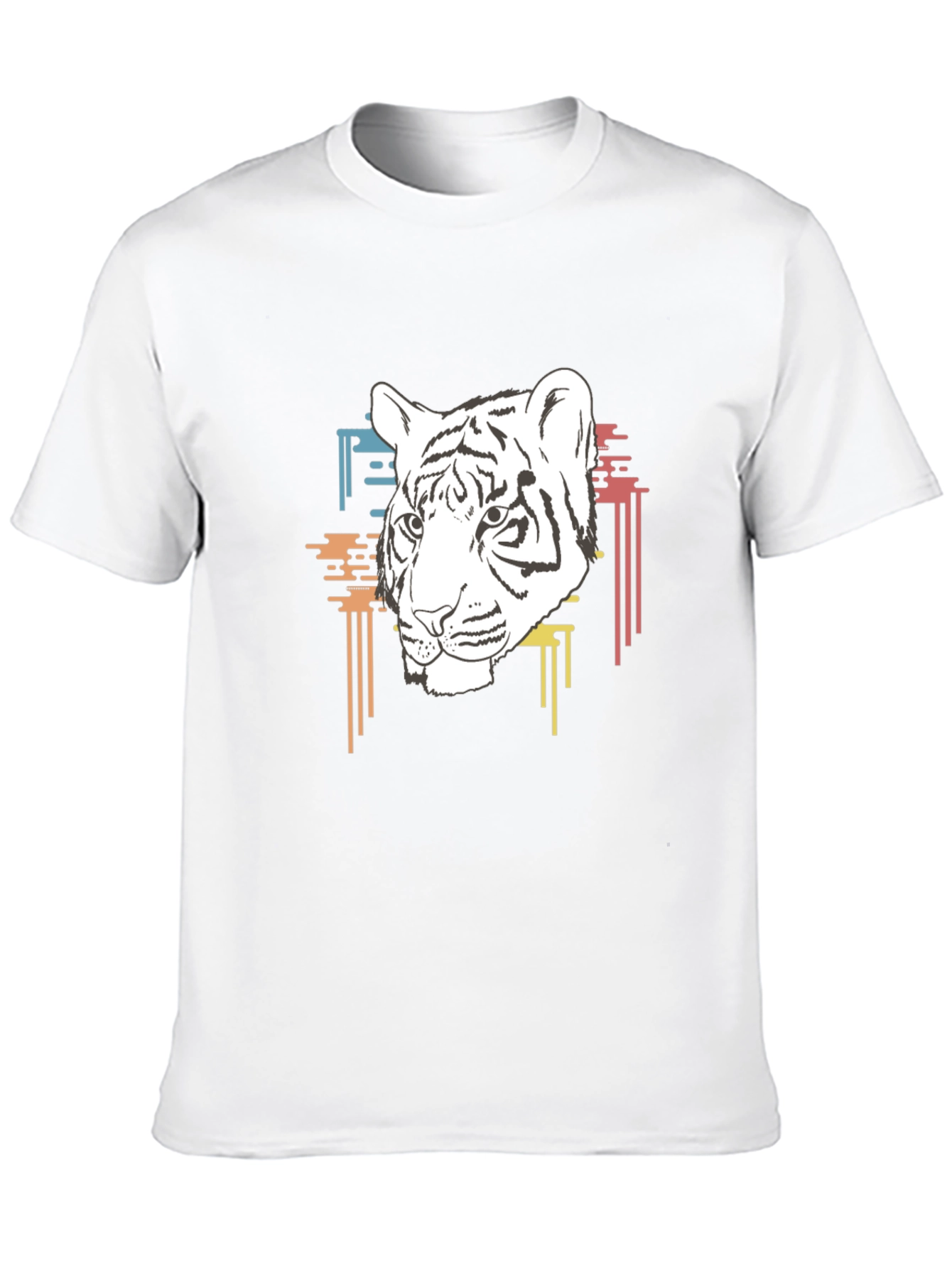 Cool Black T-Shirt with White Tiger Graphic