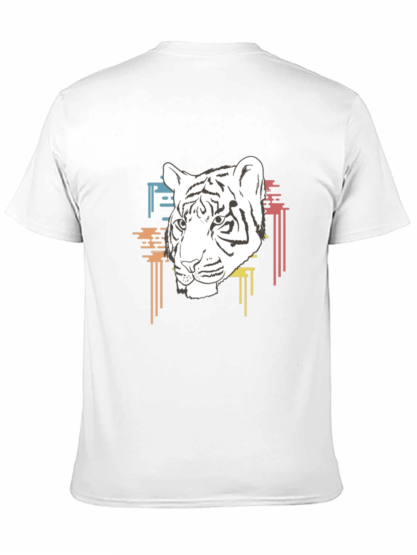 Cool Black T-Shirt with White Tiger Graphic