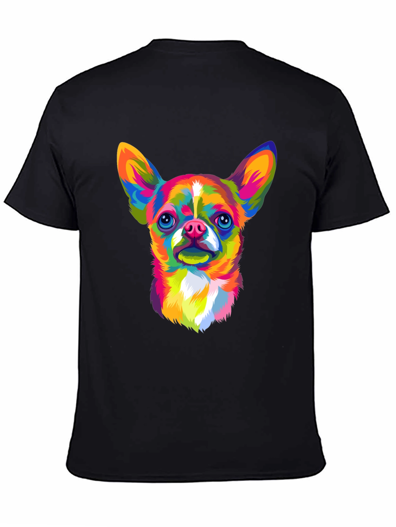Vibrant Chihuahua Graphic Black T-Shirt