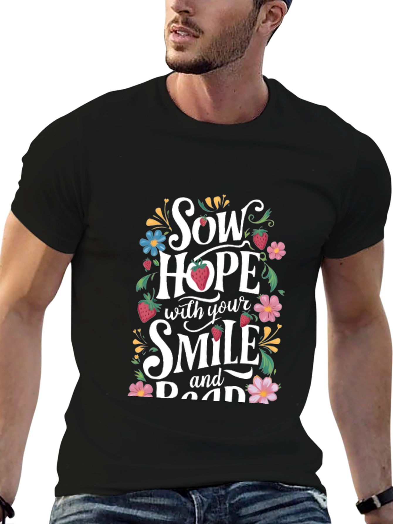 Sow Hope Graphic Print Black T-Shirt