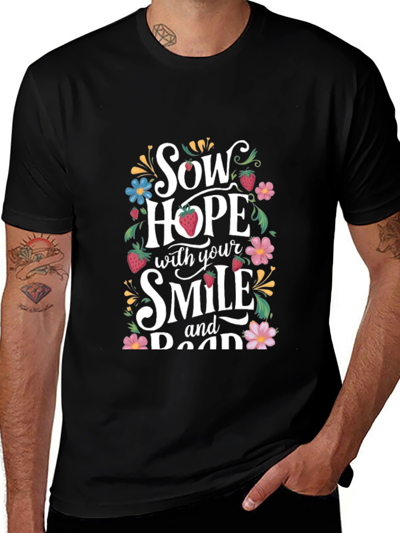 Sow Hope Graphic Print Black T-Shirt