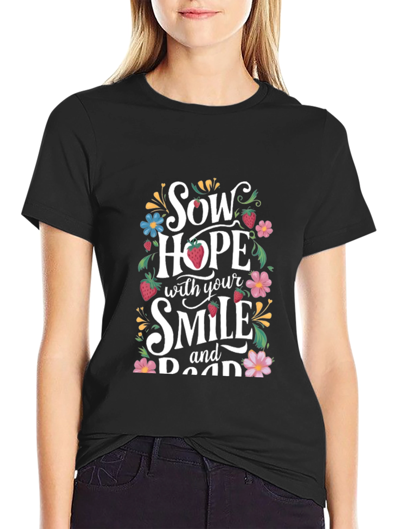 Sow Hope Graphic Print Black T-Shirt