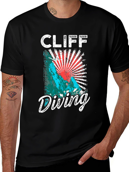 Cliff Diving Graphic Tee - Extreme Sports Adventure T-Shirt