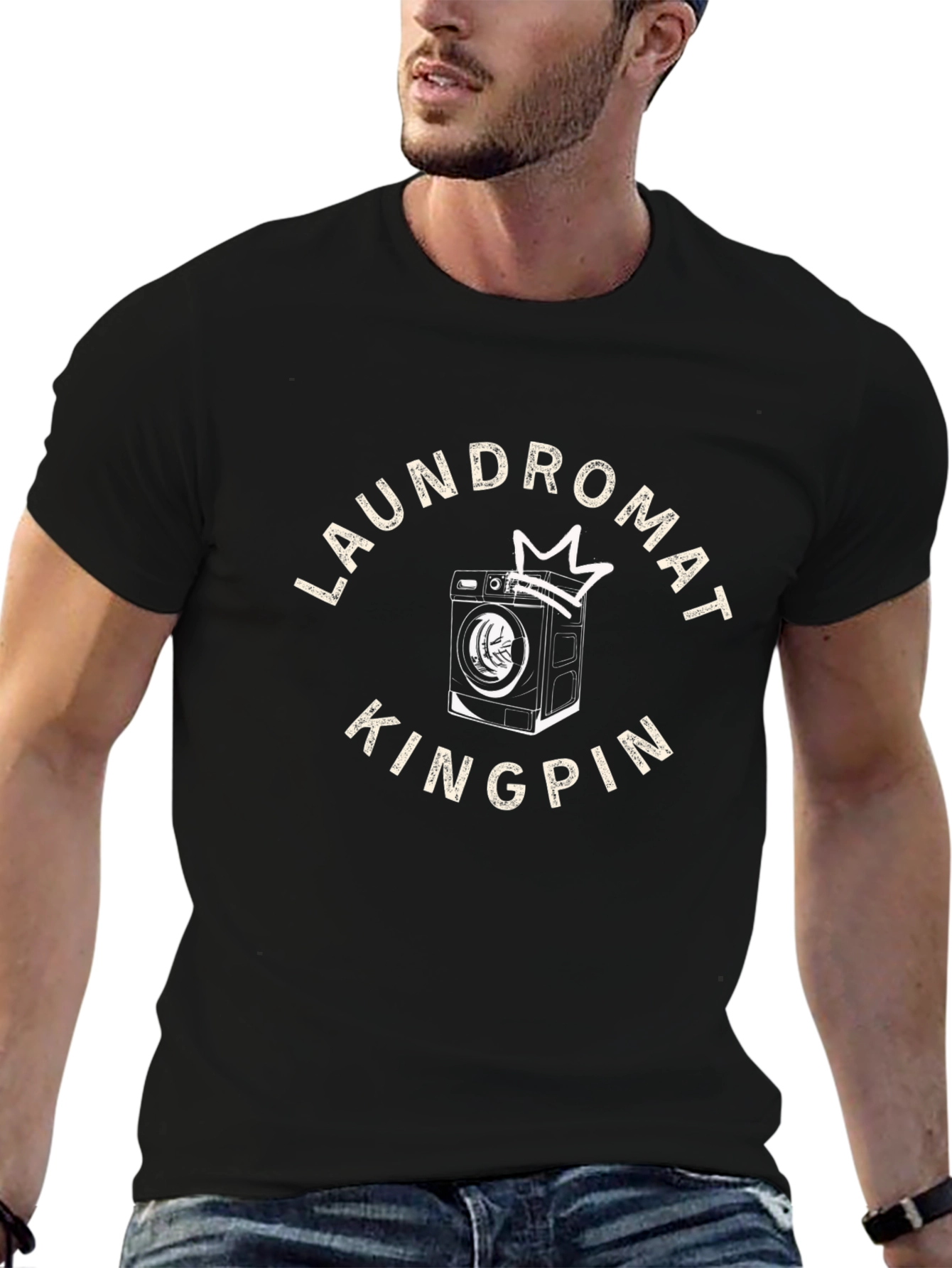 Laundromat Kingpin Graphic Tee - Black Cotton T-Shirt