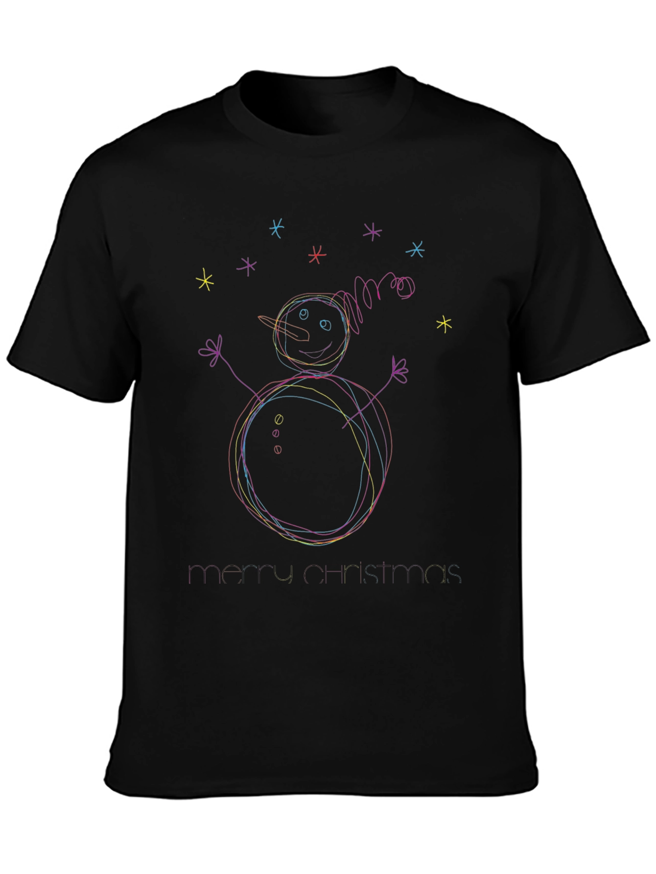 Festive Snowman Scribble Tee - Holiday Cheer!