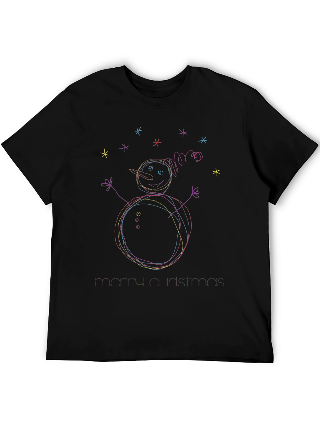 Festive Snowman Scribble Tee - Holiday Cheer!