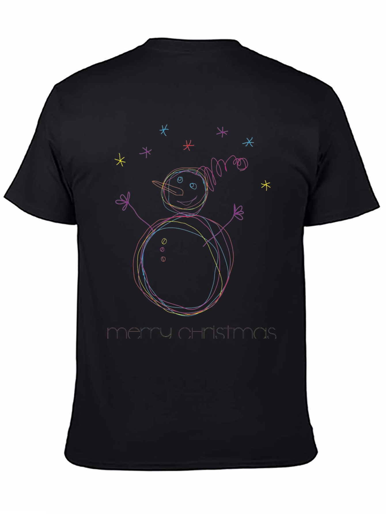 Festive Snowman Scribble Tee - Holiday Cheer!