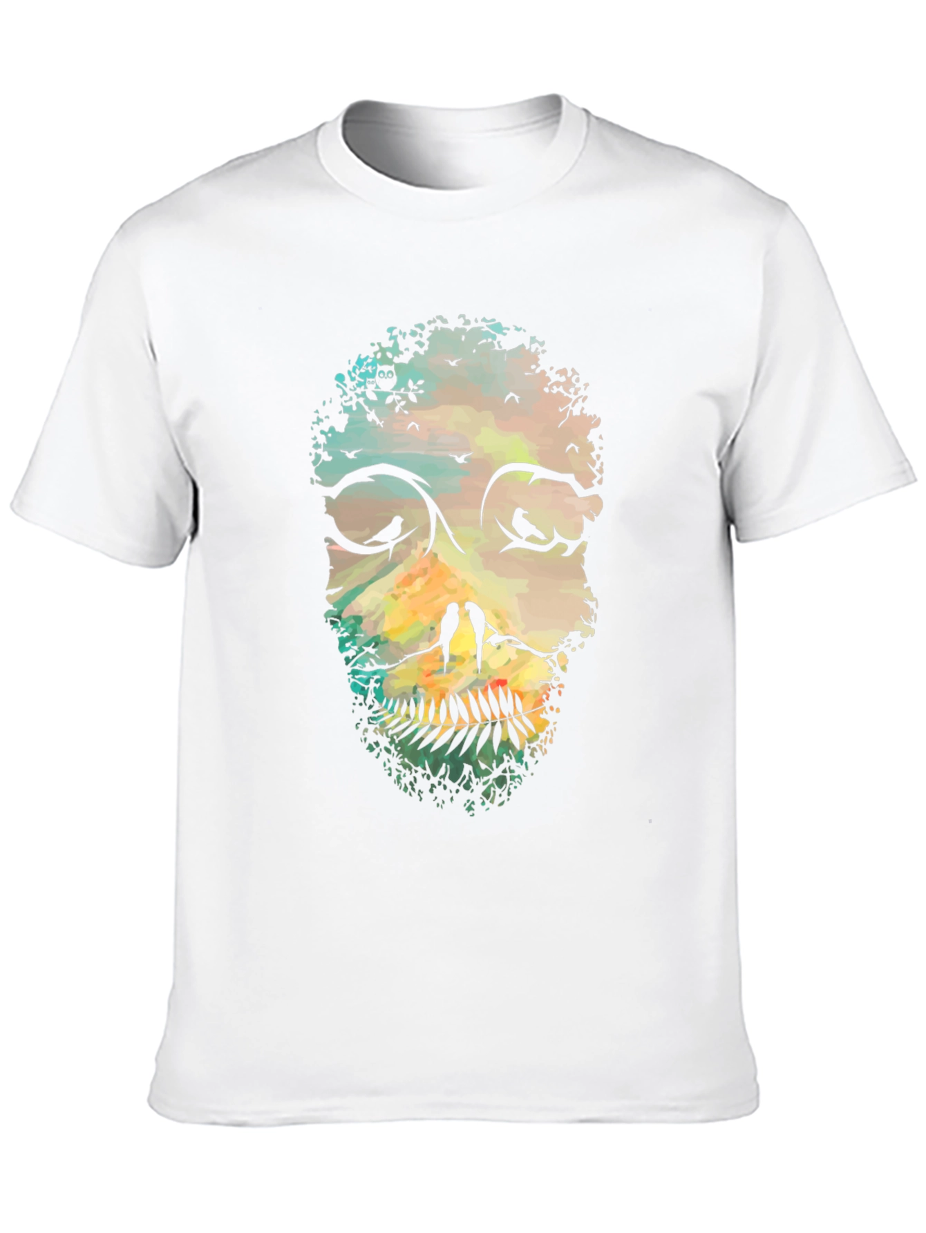Nature Skull Graphic Tee - Black Cotton T-Shirt