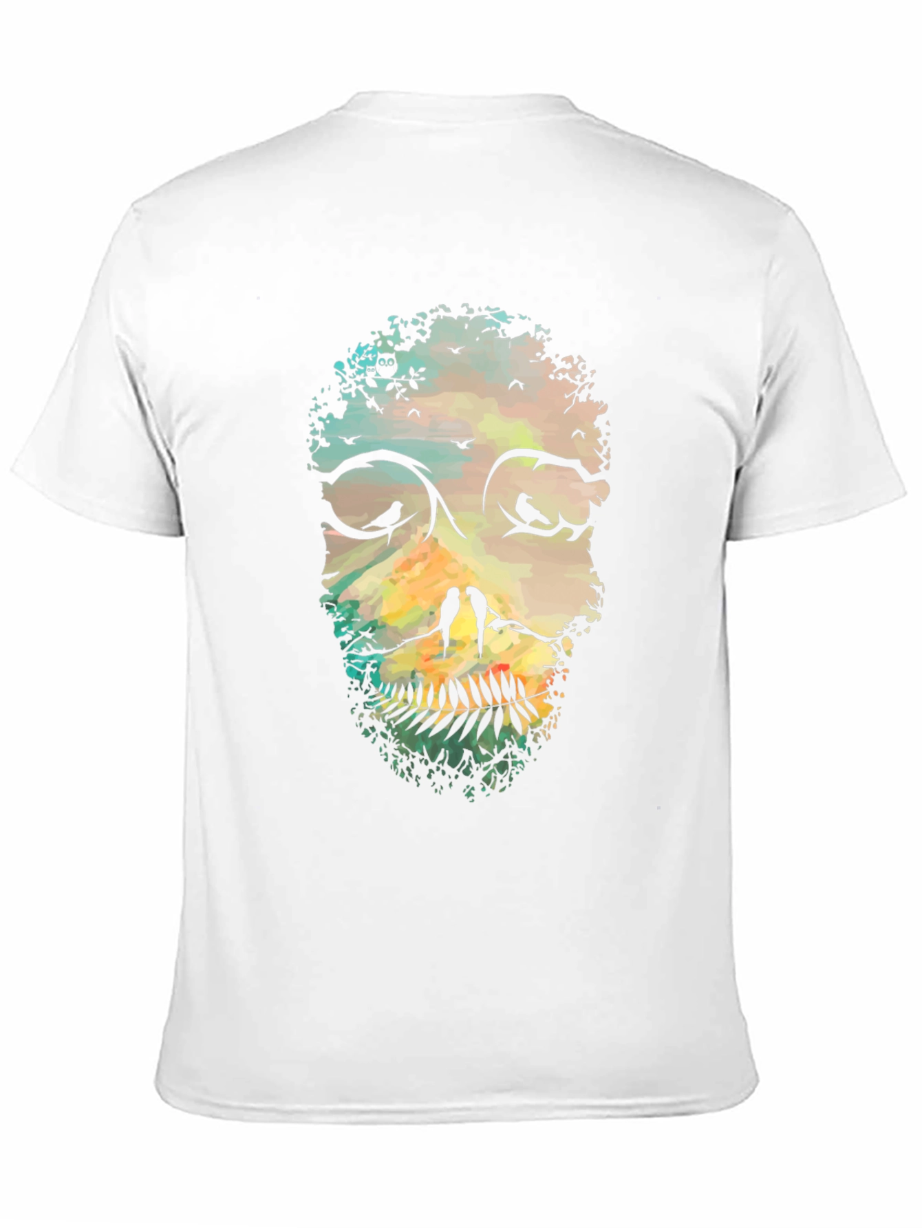 Nature Skull Graphic Tee - Black Cotton T-Shirt