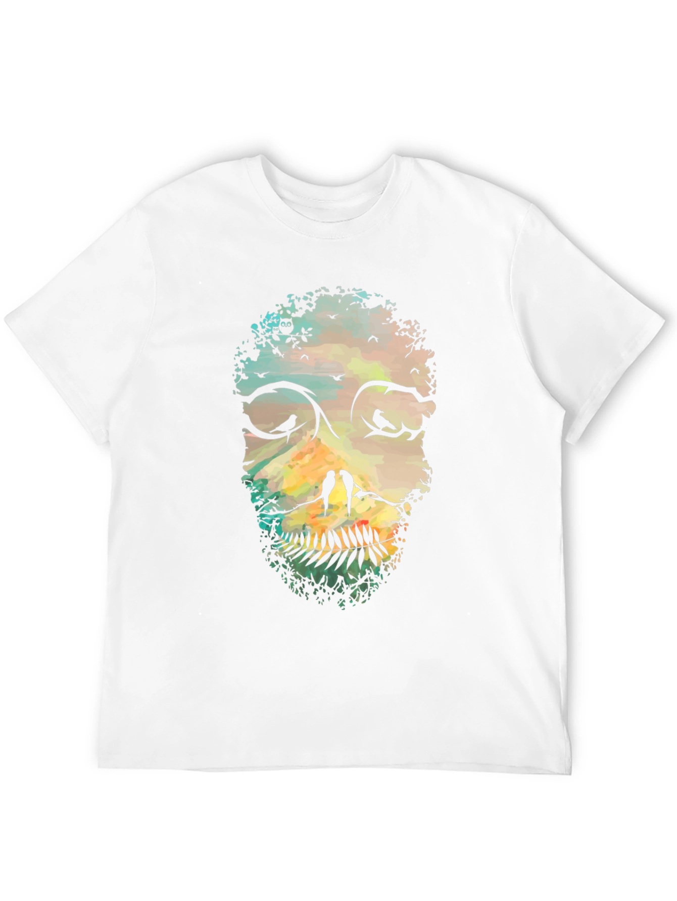 Nature Skull Graphic Tee - Black Cotton T-Shirt