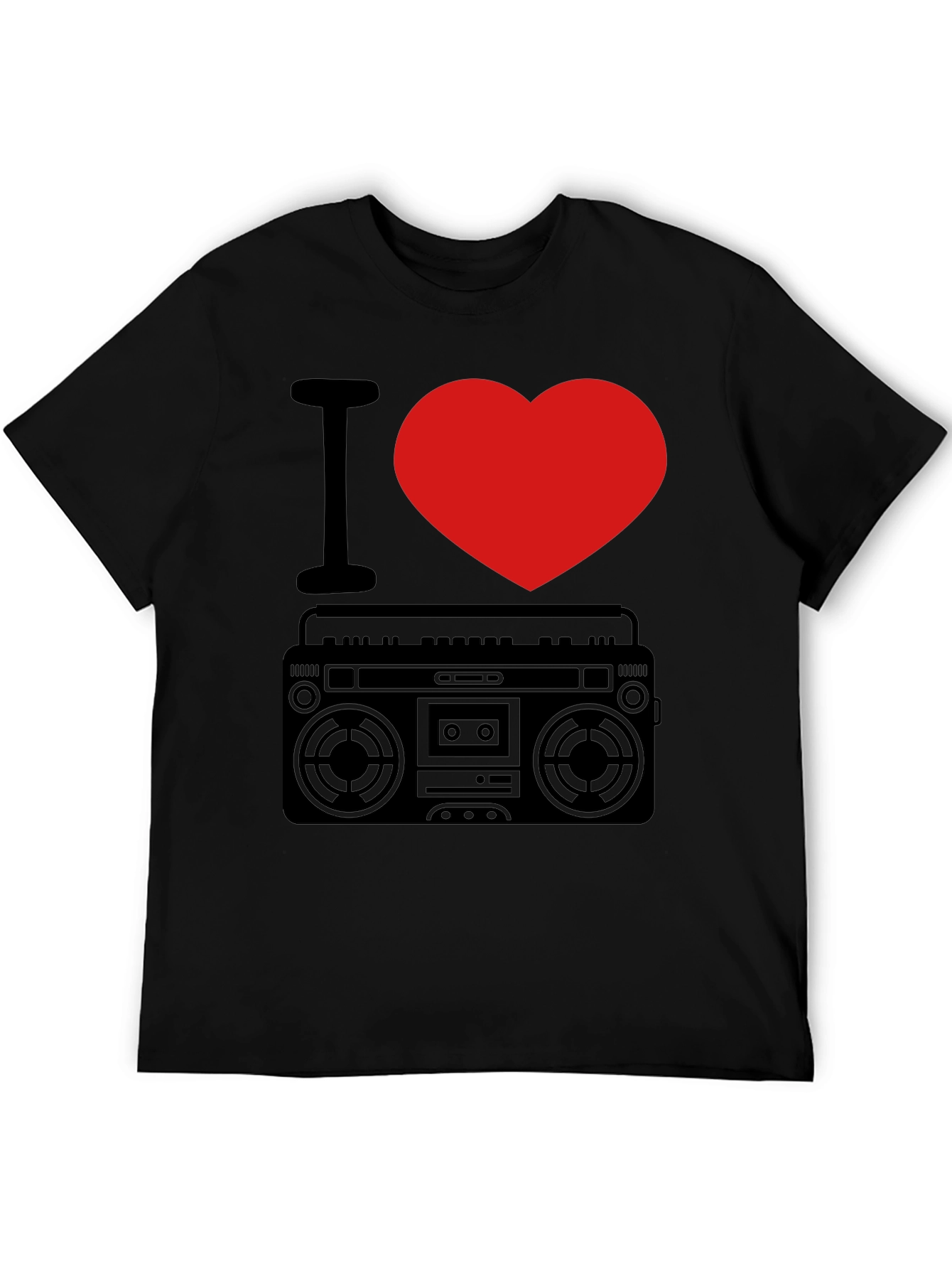 I Heart Boombox T-Shirt - Retro Music Lover Tee