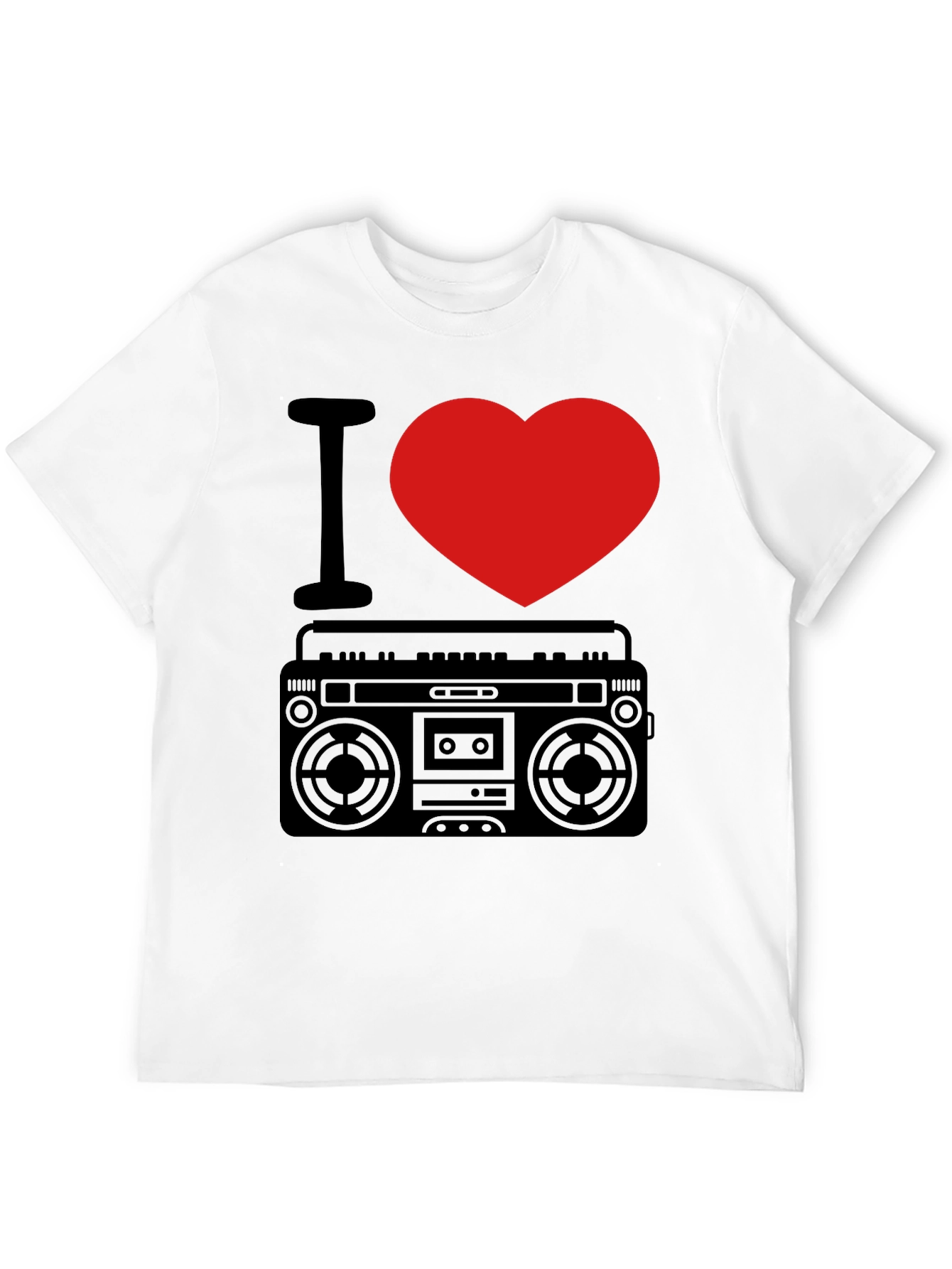 I Heart Boombox T-Shirt - Retro Music Lover Tee