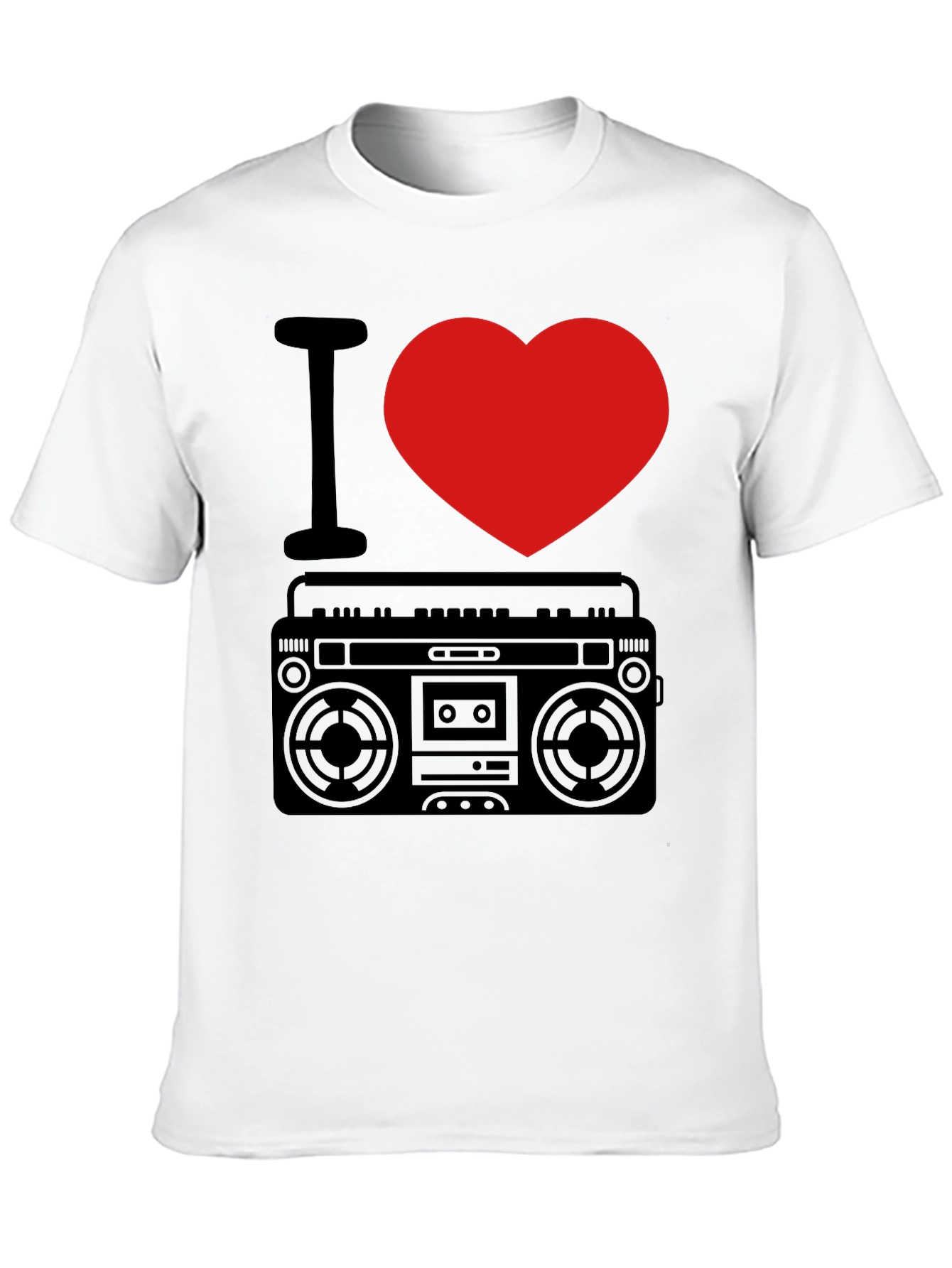 I Heart Boombox T-Shirt - Retro Music Lover Tee