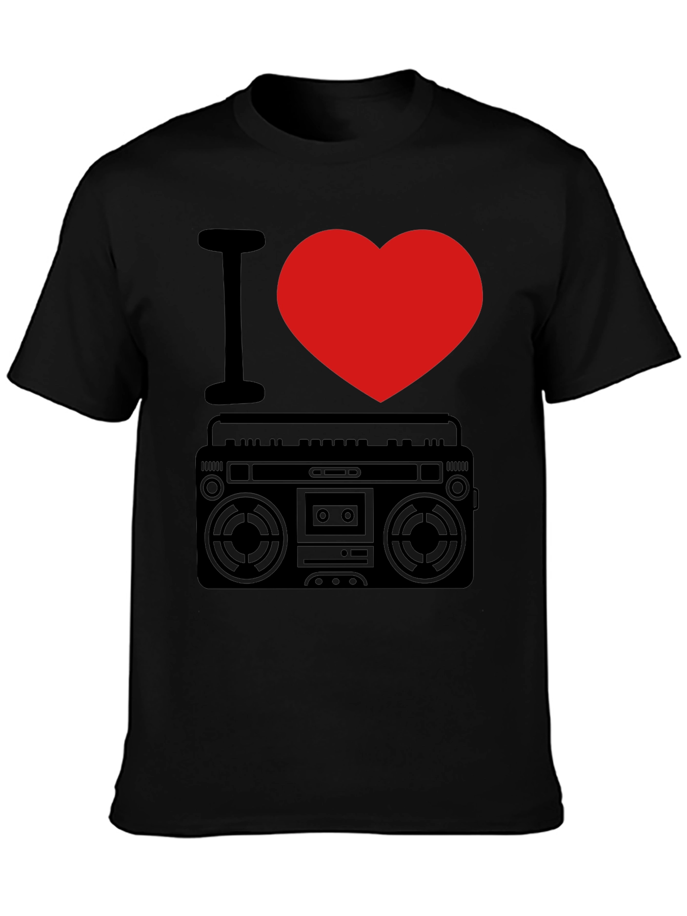 I Heart Boombox T-Shirt - Retro Music Lover Tee