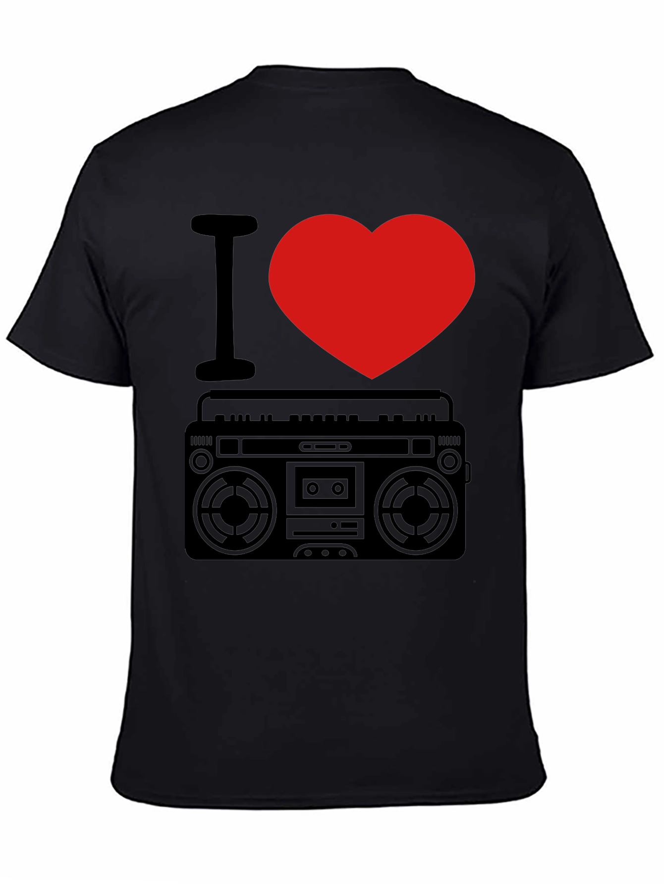 I Heart Boombox T-Shirt - Retro Music Lover Tee