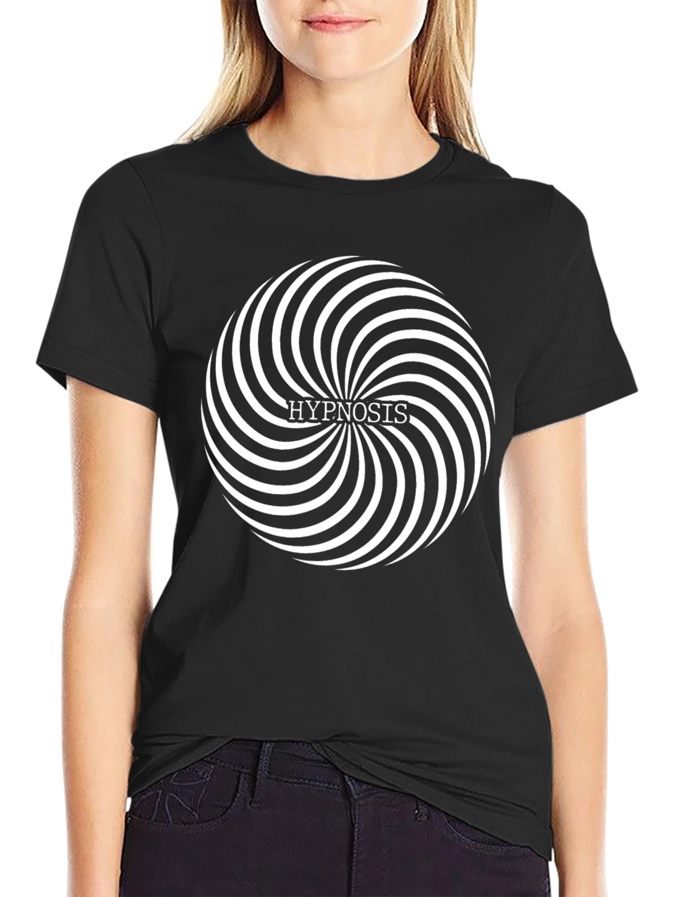 Hypnosis Spiral Graphic T-Shirt - Black
