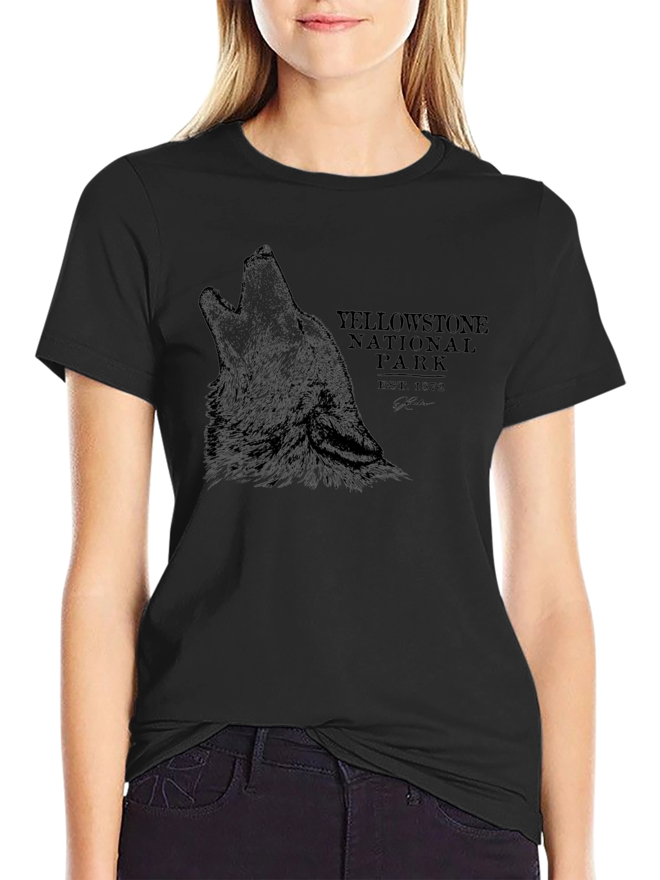 Yellowstone National Park Wolf Graphic Tee