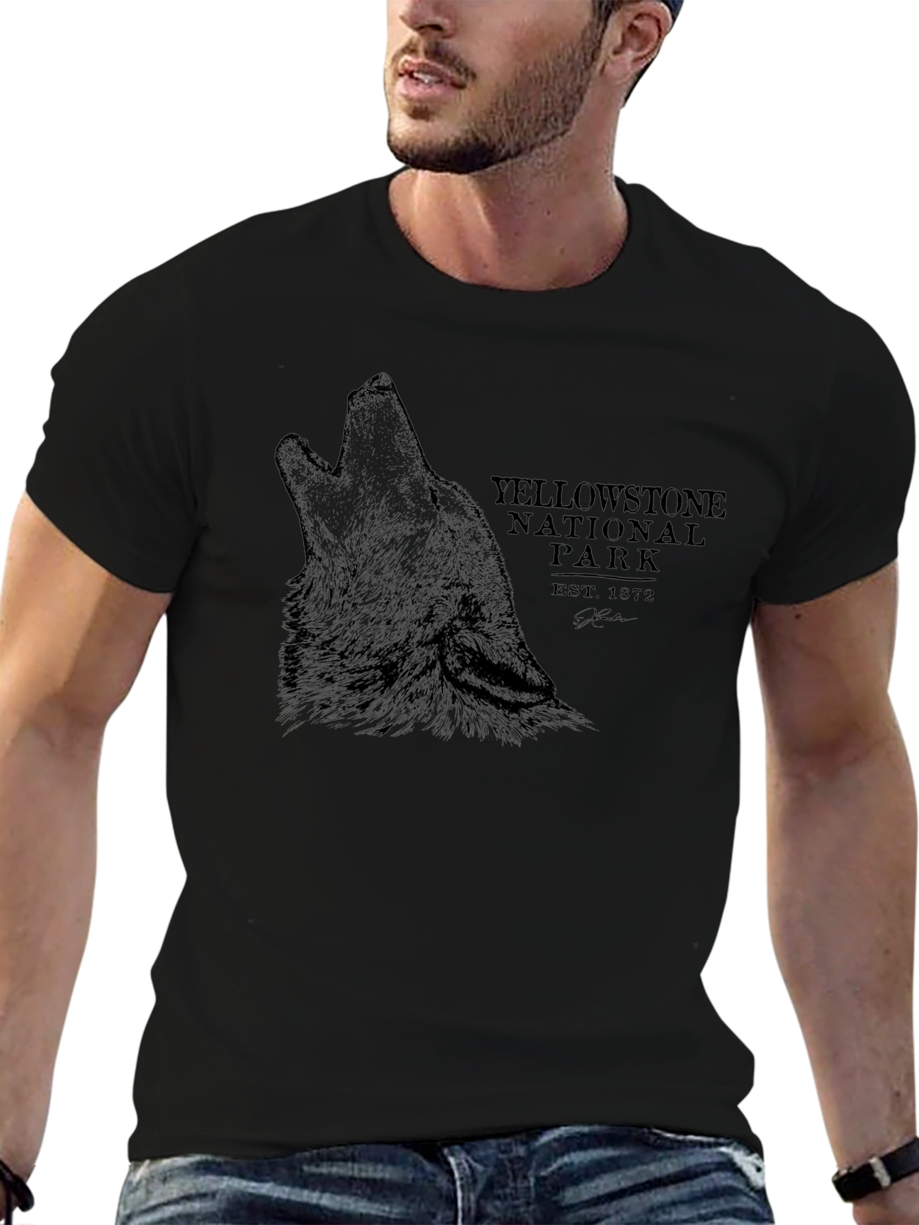 Yellowstone National Park Wolf Graphic Tee