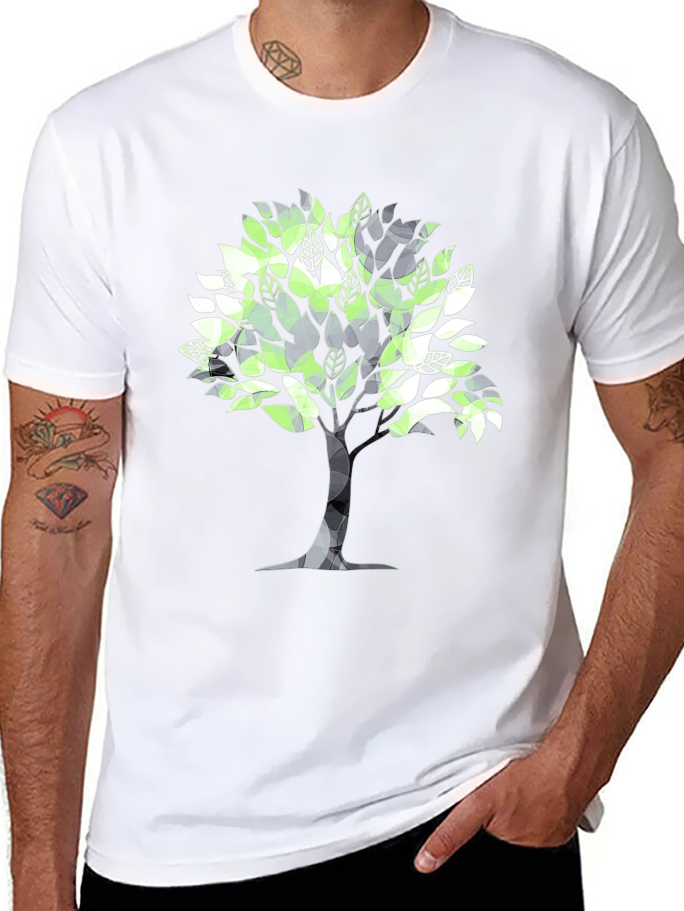 Geometric Tree Graphic Tee - Stylish & Modern