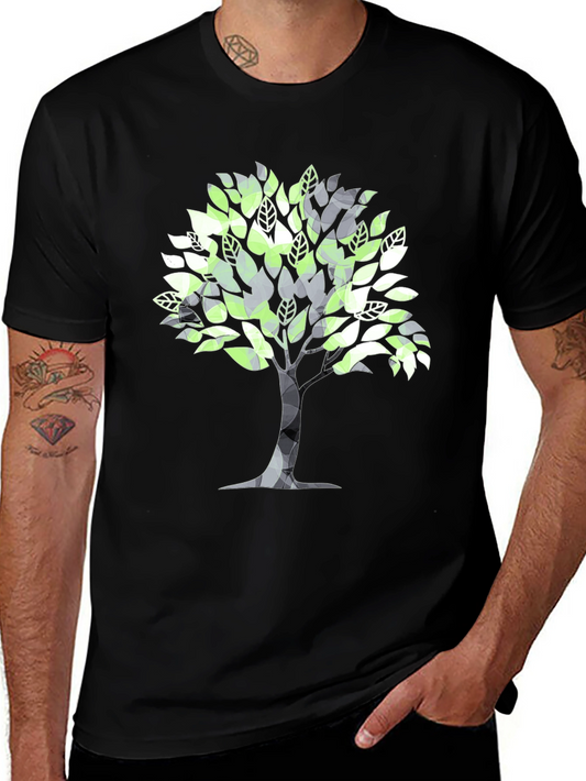 Geometric Tree Graphic Tee - Stylish & Modern