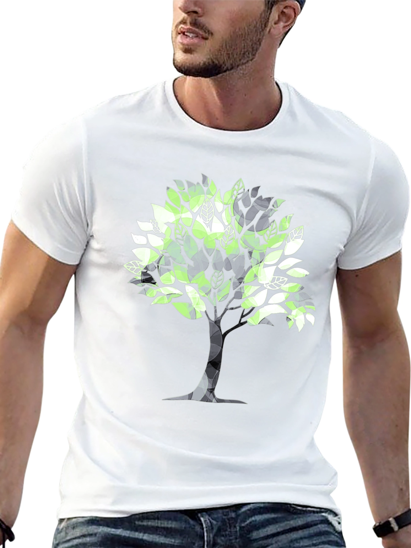 Geometric Tree Graphic Tee - Stylish & Modern