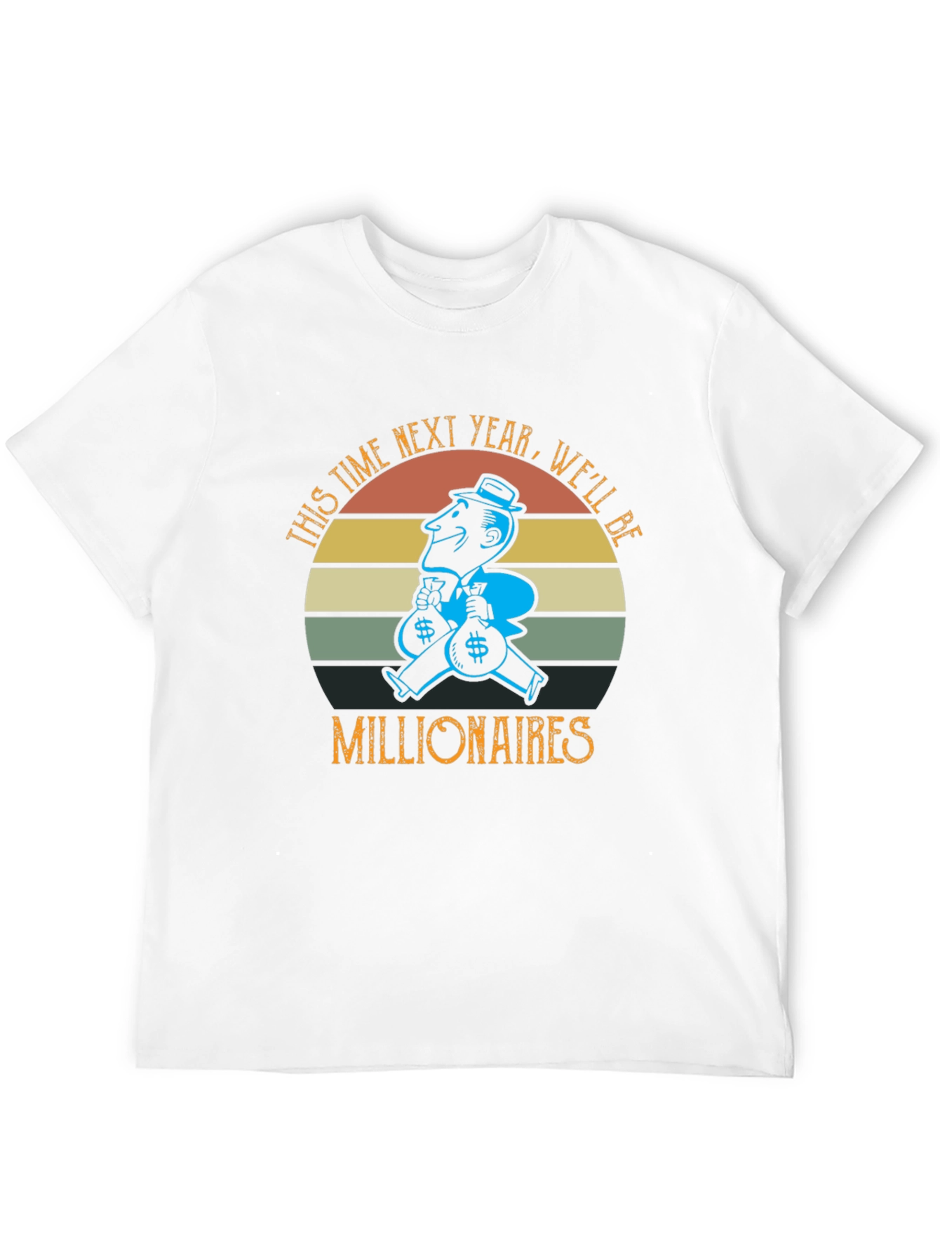 Millionaire T-Shirt - Funny Money Bags Retro Graphic Tee