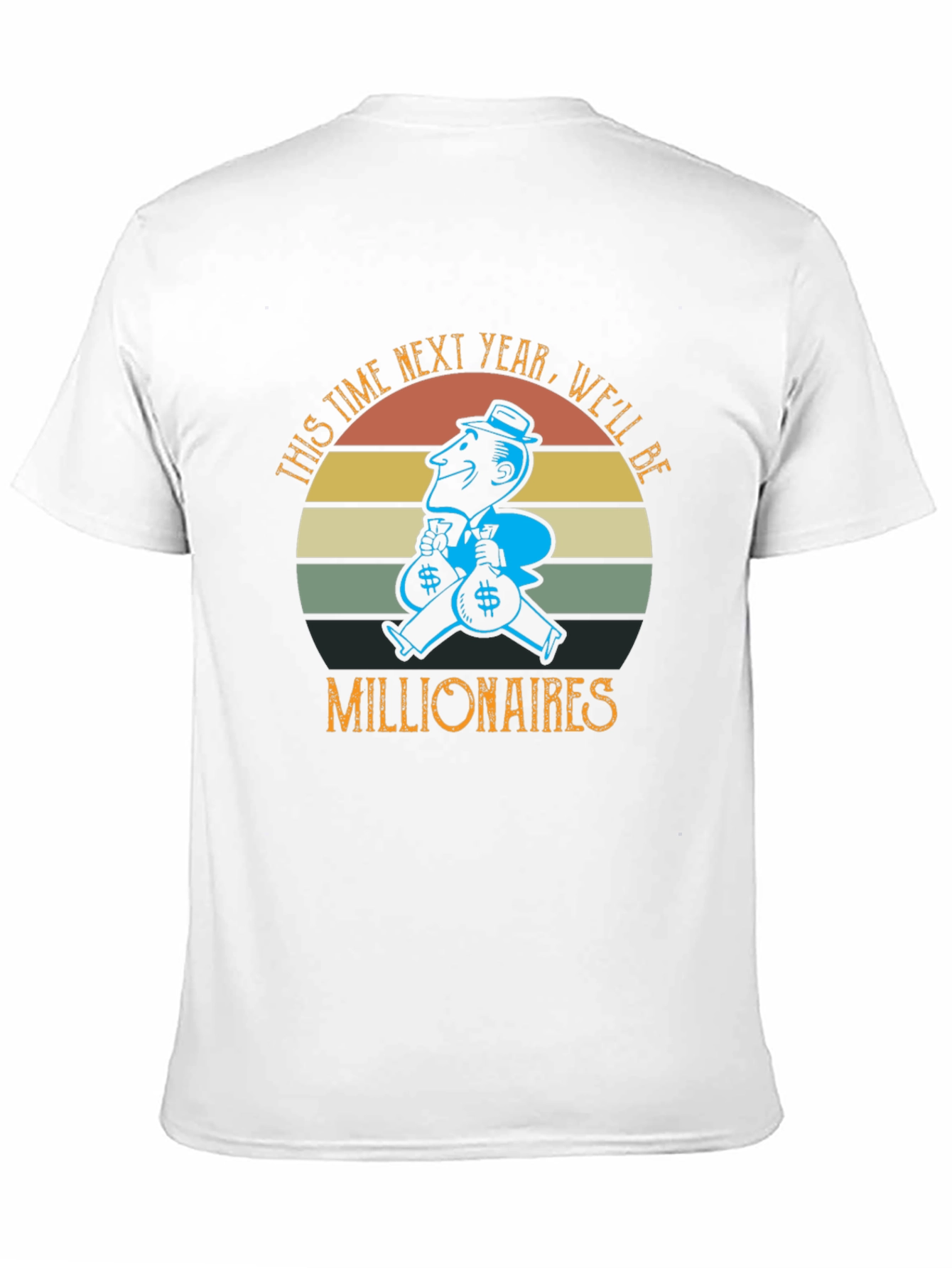 Millionaire T-Shirt - Funny Money Bags Retro Graphic Tee