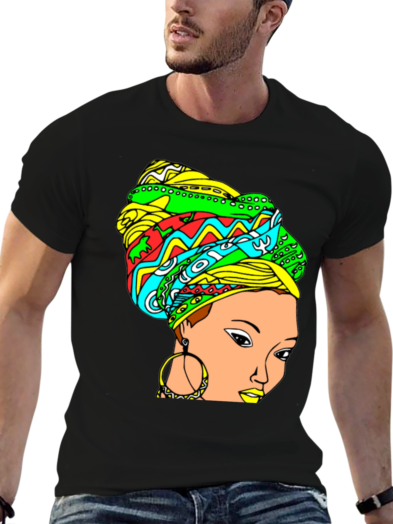 Vibrant Headwrap Graphic Tee