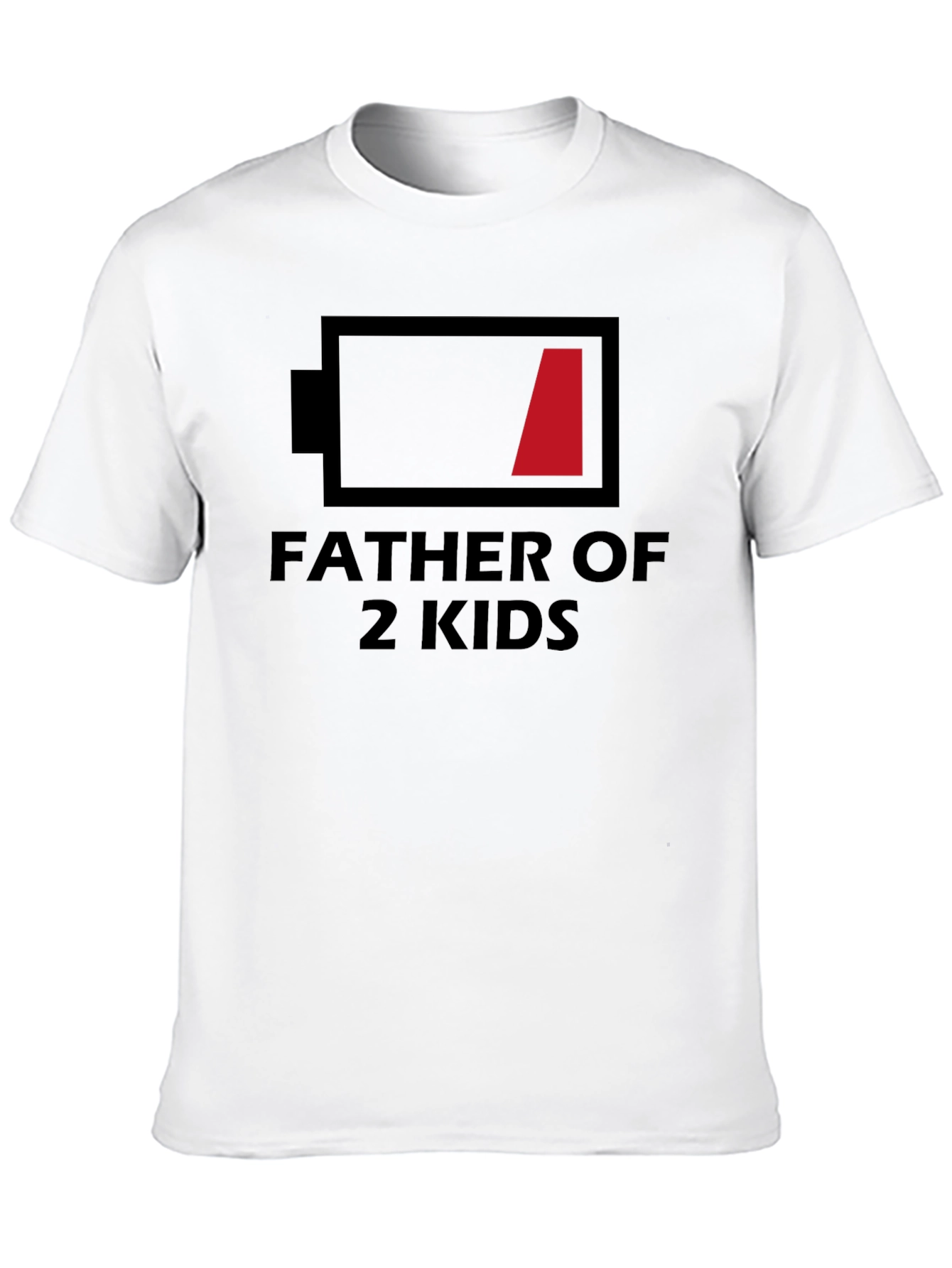 Father of 2 Kids Low Battery T-Shirt