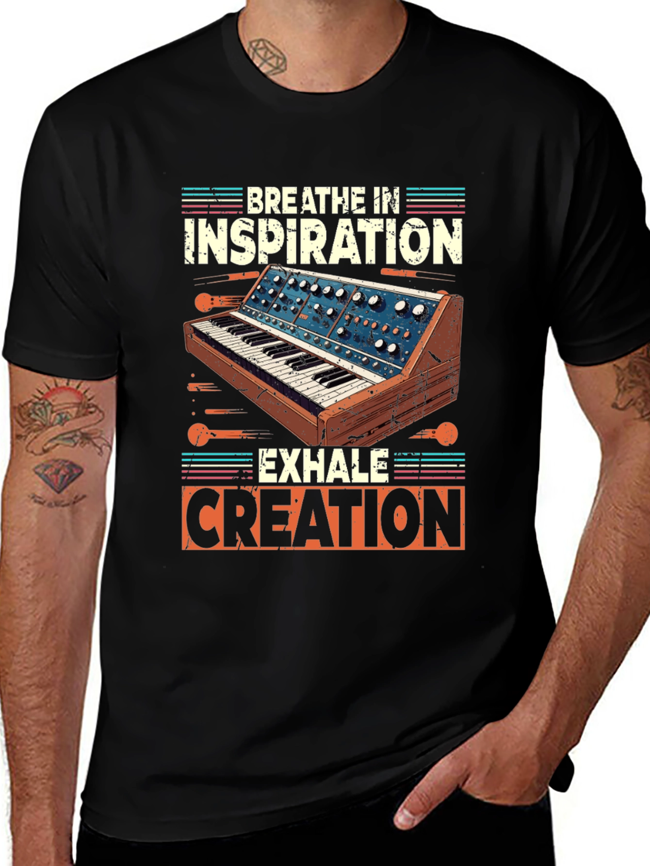 Breathe In Inspiration Synthesizer Graphic T-Shirt