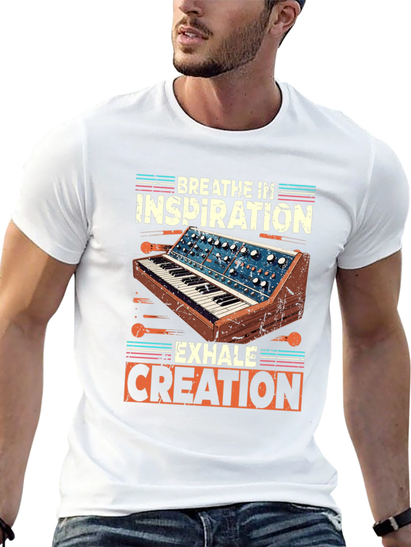 Breathe In Inspiration Synthesizer Graphic T-Shirt
