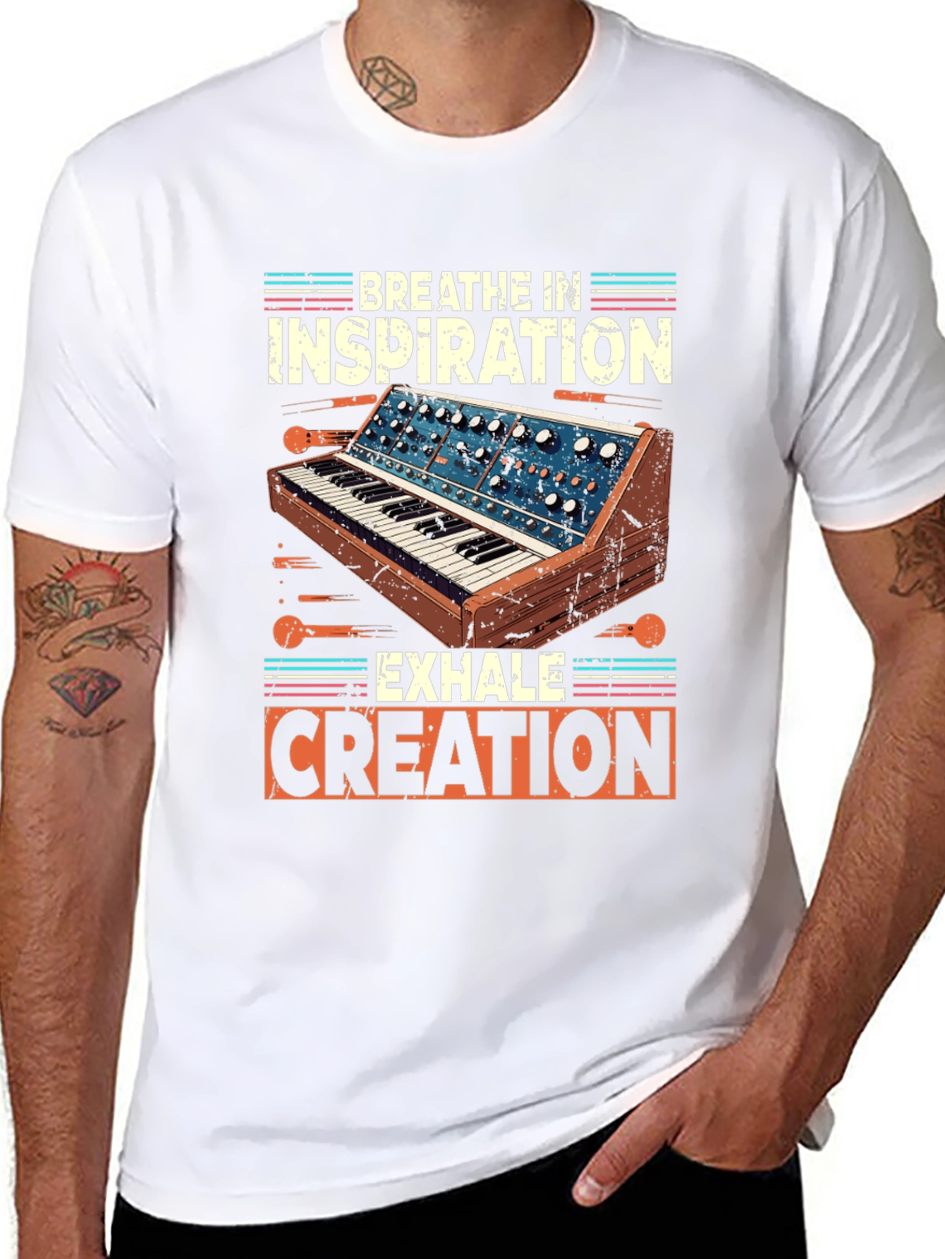 Breathe In Inspiration Synthesizer Graphic T-Shirt
