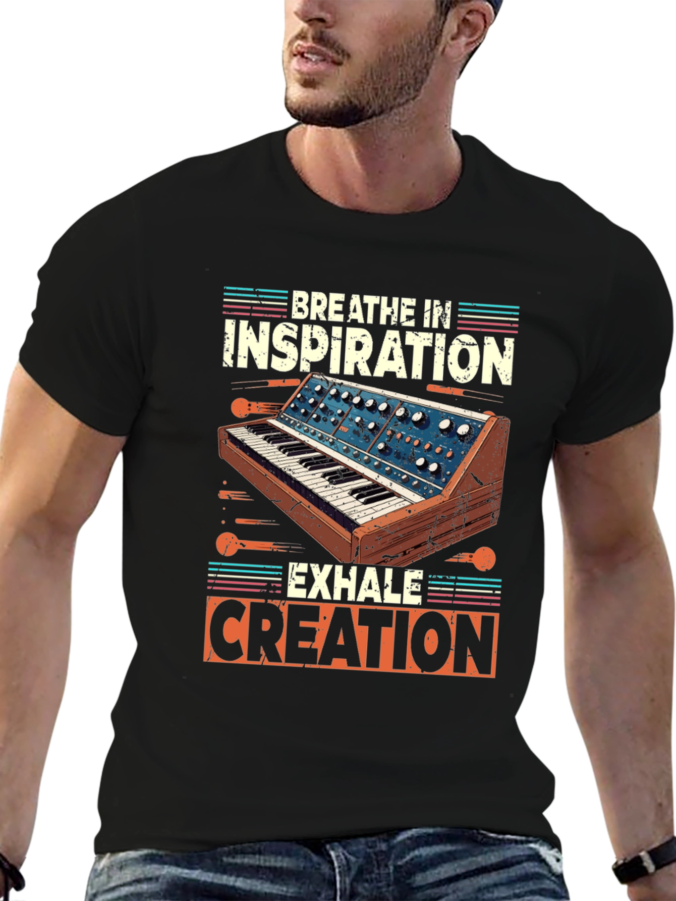 Breathe In Inspiration Synthesizer Graphic T-Shirt