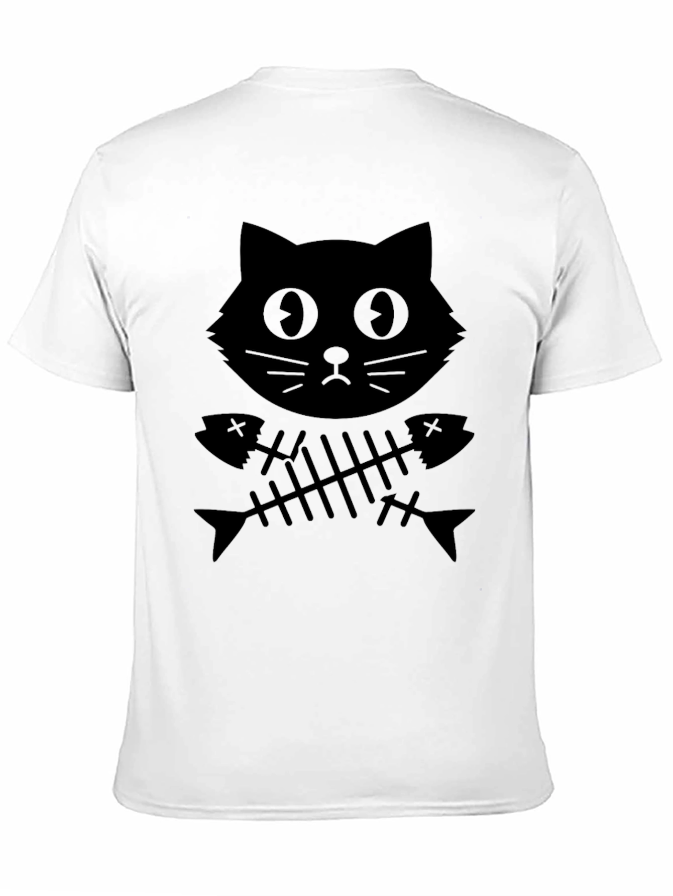Black Cat & Fishbone Graphic T-Shirt