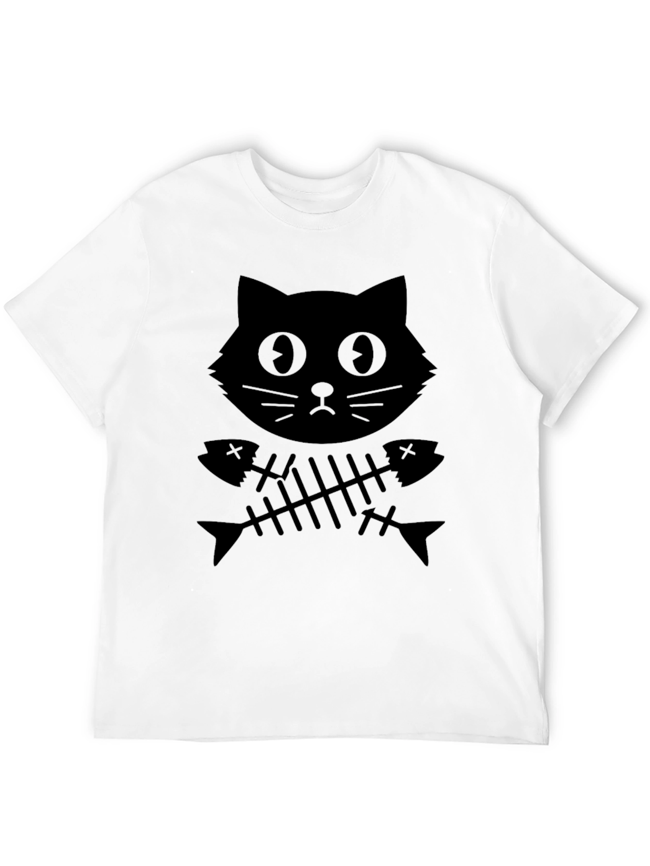 Black Cat & Fishbone Graphic T-Shirt