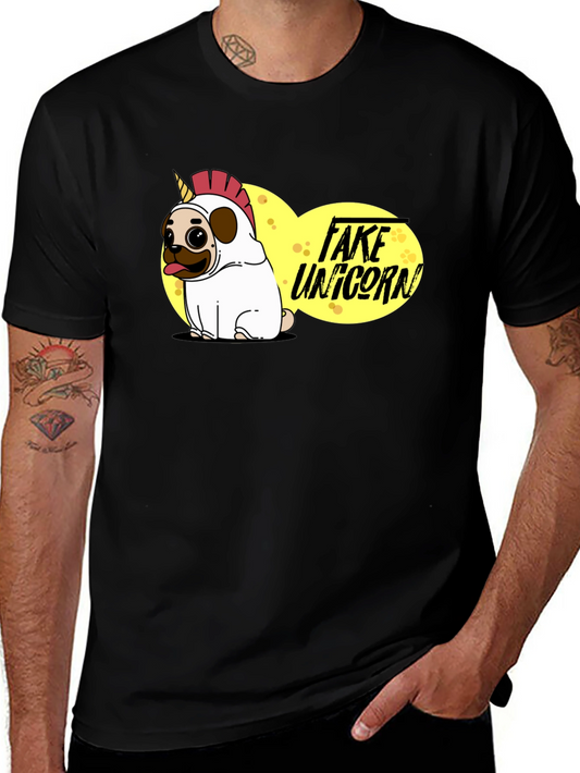 Fake Unicorn Pug T-Shirt - Novelty Graphic Tee