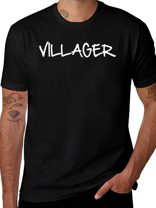 Villager Graphic Tee - Black Cotton Blend