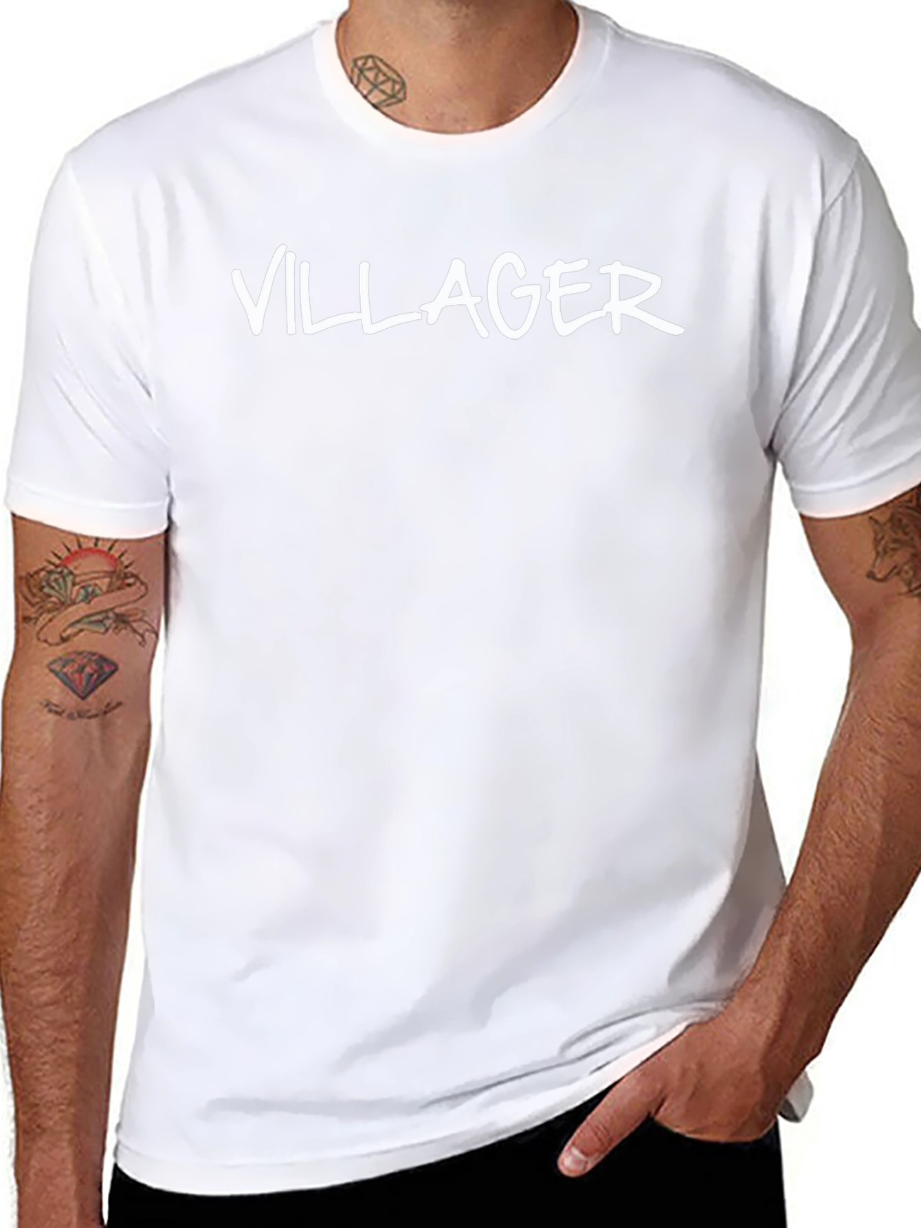 Villager Graphic Tee - Black Cotton Blend