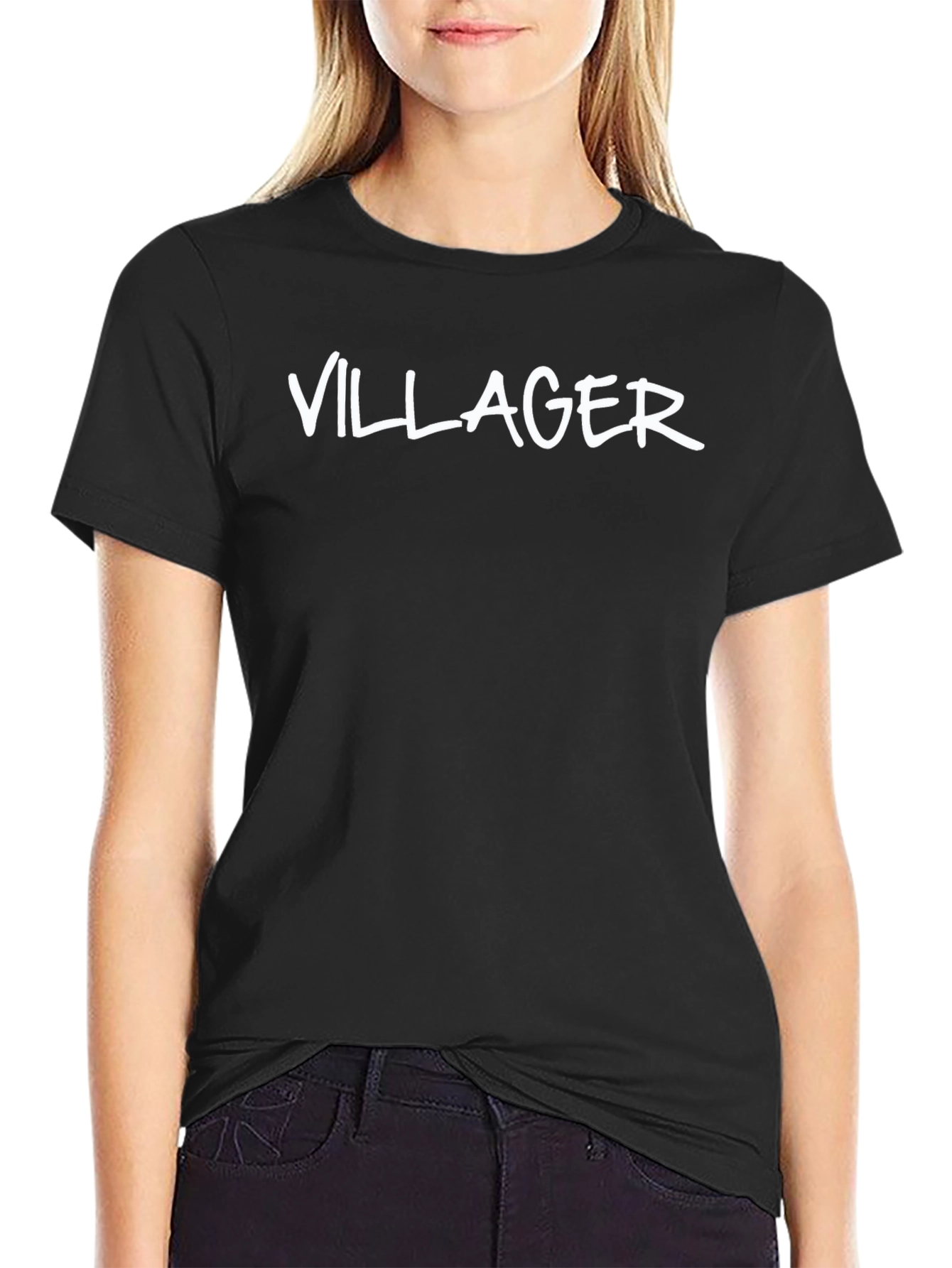 Villager Graphic Tee - Black Cotton Blend