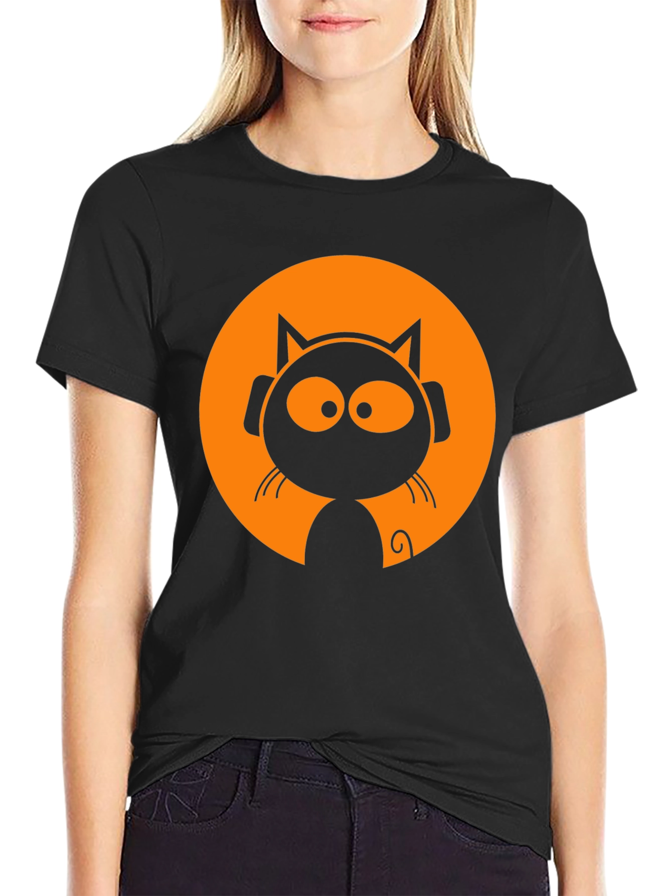 Cool Cat DJ Black T-Shirt