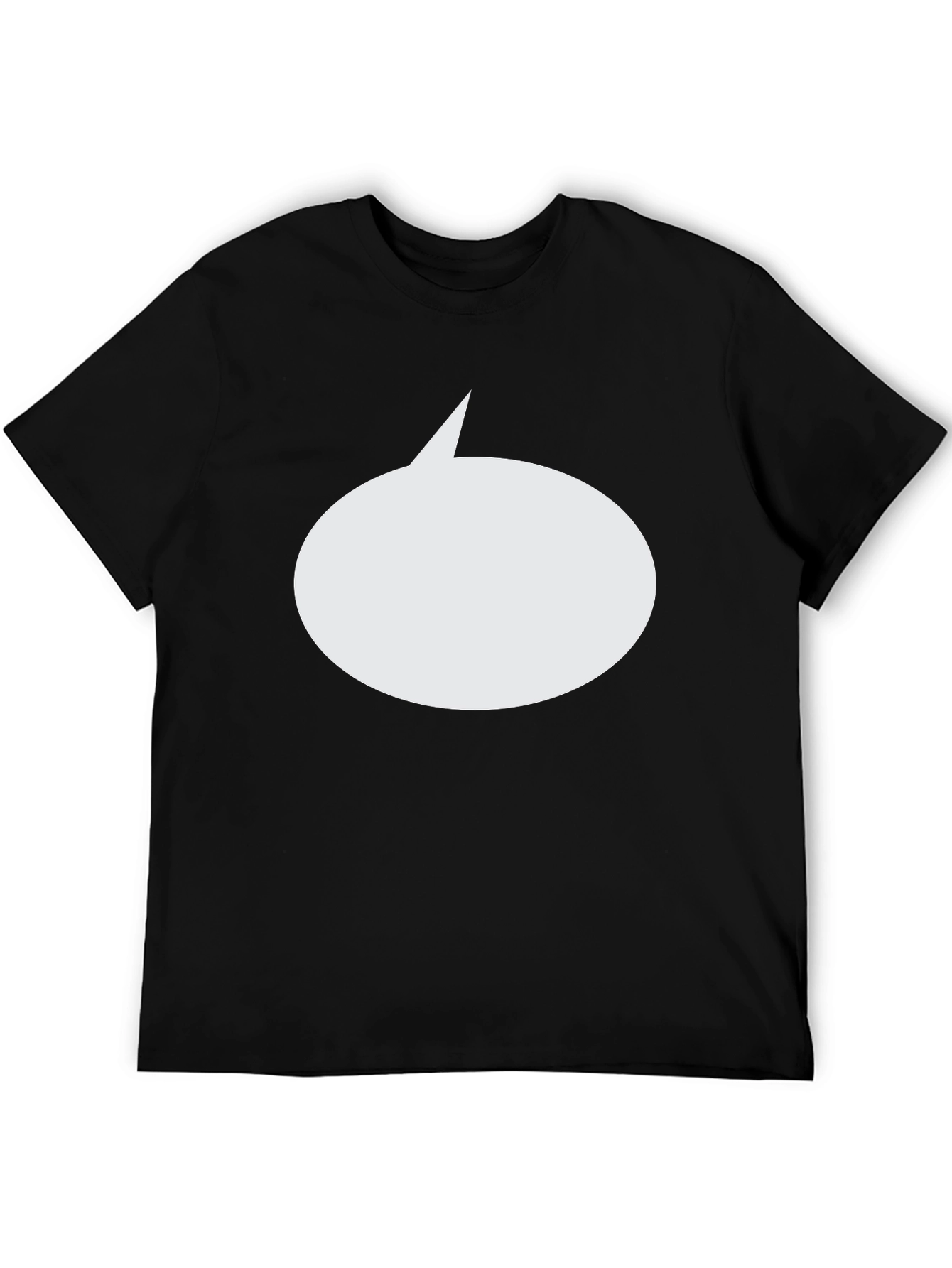 Mens Black T-Shirt with Blank Speech Bubble Design
