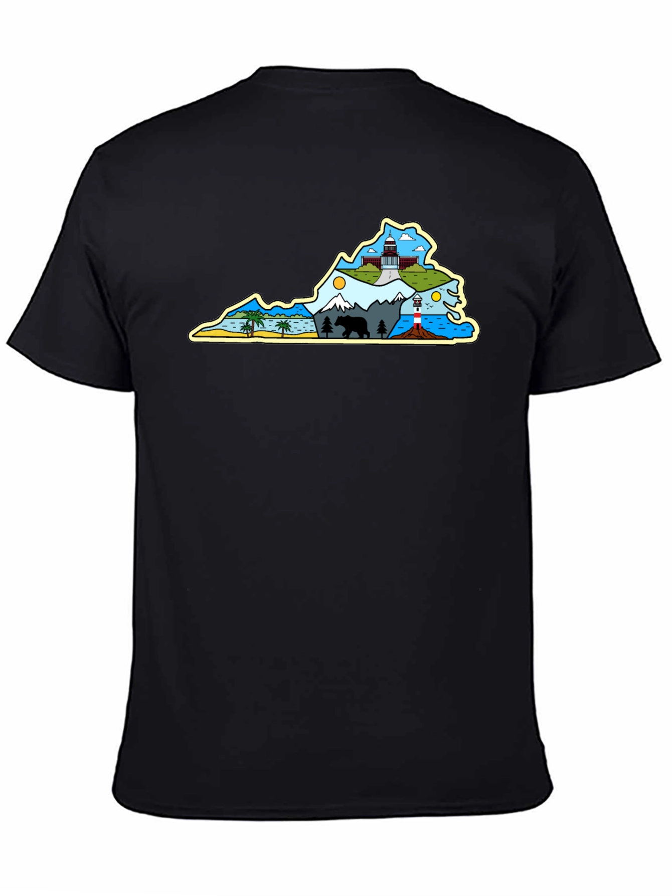 Virginia State Pride Graphic T-Shirt - Black