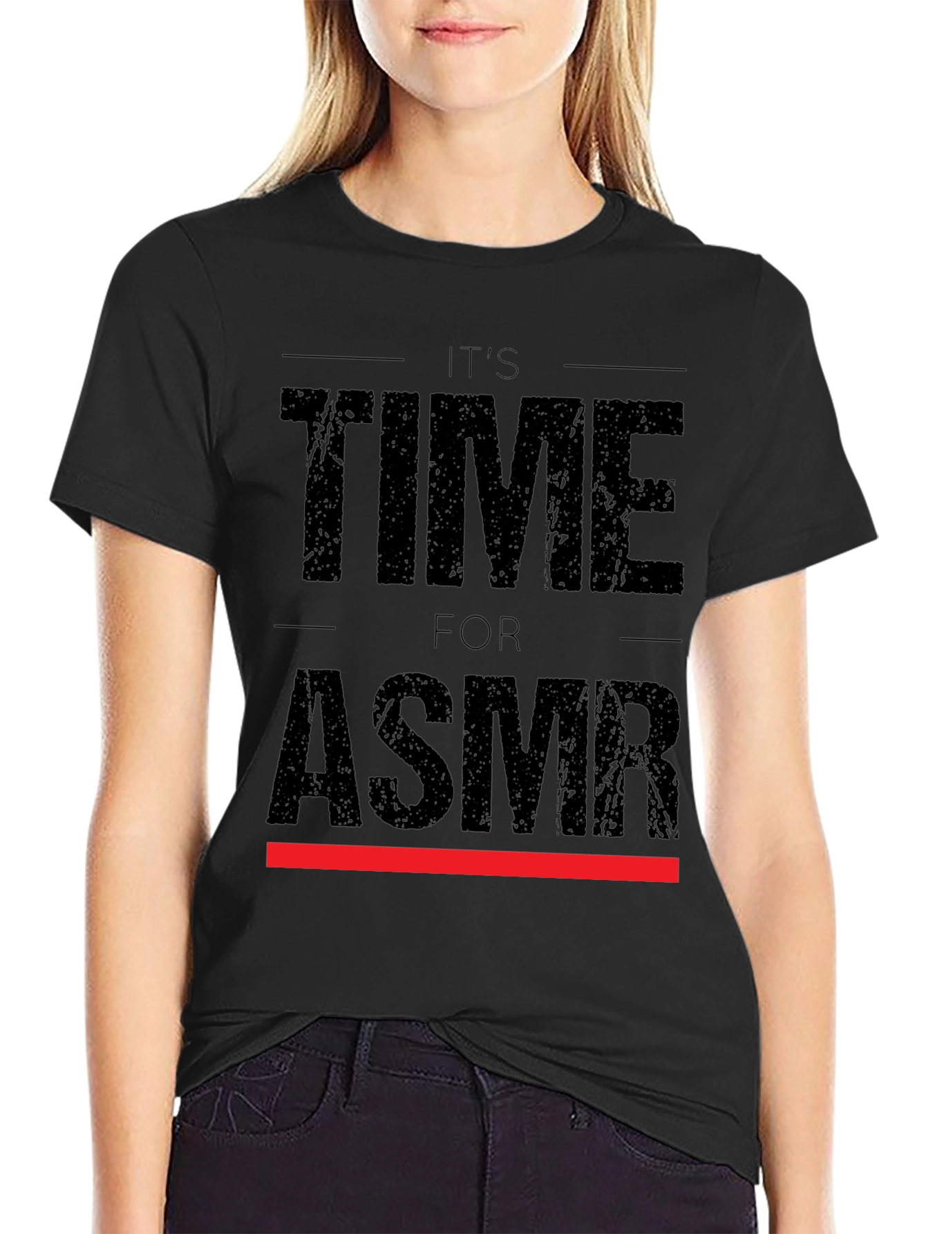 Its Time for ASMR Black Graphic Tee